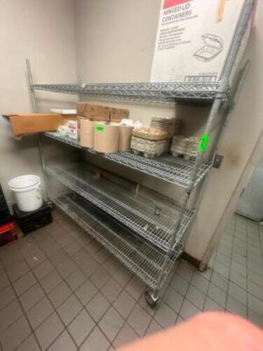 DESCRIPTION 60" X 24" FOUR TIER WIRE RACK ADDITIONAL INFORMATION ON CASTERS LOCATION KITCHEN QTY 1
