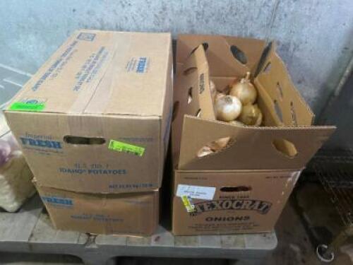 DESCRIPTION (2) CASE OF POTATO'S AND (1) CASE OF ONIONS LOCATION WALK IN QTY 1