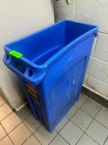 DESCRIPTION 20 GALLON BLUE BAR SIDE TRASH CAN LOCATION KITCHEN QTY 1