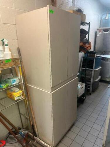 DESCRIPTION DOUR DOOR COMPOSITE STORAGE CABINET ADDITIONAL INFORMATION W/ CONTENTS. LOCATION KITCHEN QTY 1