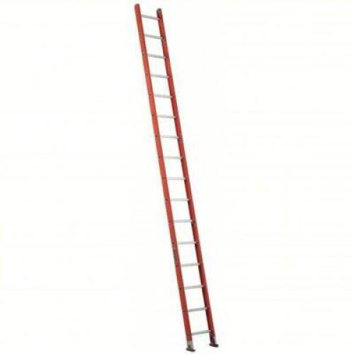 DESCRIPTION: (1) STRAIGHT LADDER BRAND/MODEL: LOUISVILLE #36Y419 INFORMATION: ORANGE, D-RUNG, 36 LB NET WT SIZE: 16 FT LADDER HT, 17 11/16 IN OVERALL