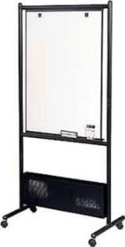 DESCRIPTION: (1) MOBILE NEST EASEL, DOUBLE SIDED DURA-RITE WHITEBOARD BRAND/MODEL: BEST-RITE INFORMATION: WHITE SIZE: 72" H X 34.75" W X 24" D RETAIL$