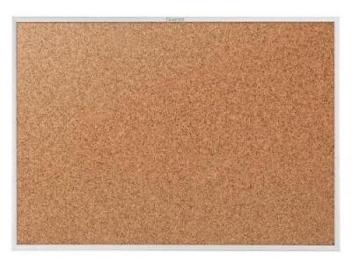 DESCRIPTION: (1) CORK BOARD BRAND/MODEL: QUARTET/2305 INFORMATION: SILVER ALUMINUM FRAME/NATURAL RETAIL$: $86.99 SIZE: 36" X 60" QTY: 1