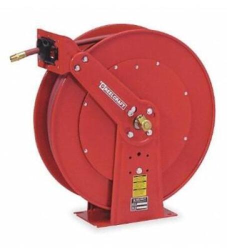DESCRIPTION: (1) SPRING RETURN HOSE REEL BRAND/MODEL: REELCRAFT/D83075-OLP INFORMATION: 250 PSI/HOSE CAPACITY: 75'/RED RETAIL$: $988.00 SIZE: 25-3/8"H