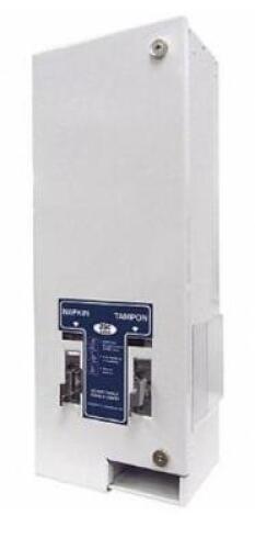 DESCRIPTION: (1) SANITARY NAPKIN-TAMPON DISPENSER BRAND/MODEL: HOSPECO/D1 INFORMATION: WHITE/DUAL DISPENSER RETAIL$: $282.07 SIZE: 7-5/8"L X 11-1/8"W