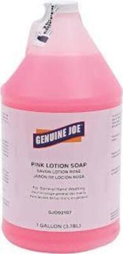 DESCRIPTION: (2) PINK LOTION SOAP BRAND/MODEL: GENUINE JOE #GJO02107 SIZE: 1 GALLON RETAIL$: $10.00 EA QTY: 2