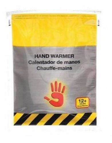 DESCRIPTION: (2) PACKS OF (50) HAND WARMER BRAND/MODEL: CONDOR/32HD77 INFORMATION: HEATING TIME: 8HR/AVERAGE TEMP: 109F RETAIL$: $55.80 PER PK OF 50 S
