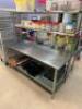 72" X 30" STAINLESS TABLE W/ TWO TIRE STAINLESS RISER.