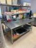 72" X 30" STAINLESS TABLE W/ TWO TIRE STAINLESS RISER. - 2