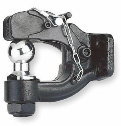 DESCRIPTION: (1) PINTLE HOOK AND BALL HITCH BRAND/MODEL: REESE/74116 INFORMATION: BLACK/CAPACITYGVW: 16,000 LB RETAIL$: $102.31 SIZE: 1-1/4"BALL DIA X
