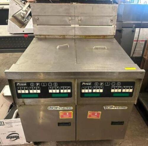 PITCO SSH55 TWO 50LB. VAT GAS DEEP FRYER.