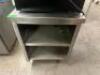 32" X 24" HEAVY DUTY STAINLESS COUNTER W/ LOWER STORAGE. - 2