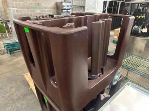 BROWN PLASTIC POKER CHIP PLATE CART