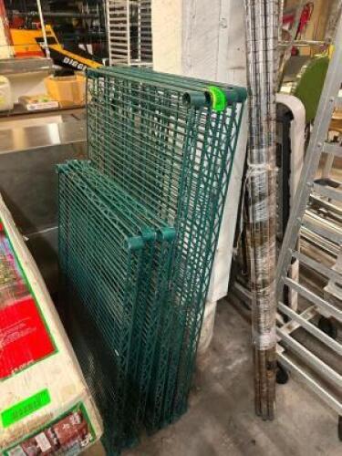 (2) COATED WIRE SHELVES. ( TAKEN APART )