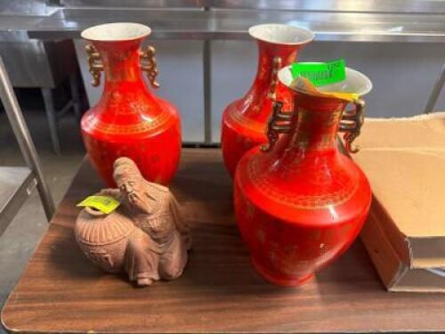 (4) MISC. VASES AND FIGURINES