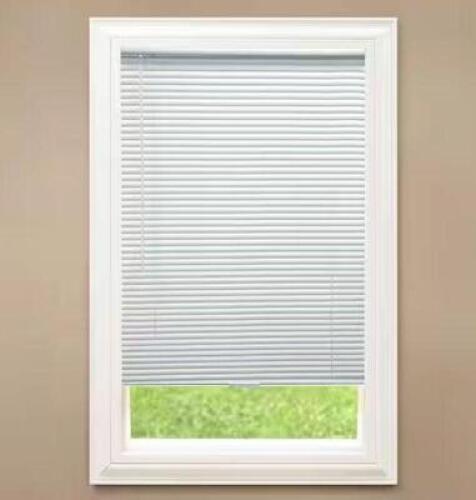 (3) - White Cordless Room Darkening Vinyl Mini Blinds with 1 in. Slats-34 in. W x 48 in.
