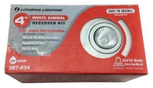 (2) - 4" WHITE GIMBAL RECESSED KITS