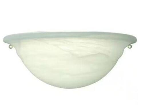 (2) - 1-Light White Sconce with Alabaster Shade