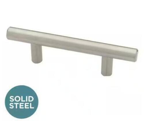 (6) - Solid Bar 5-1/16 in. (128 mm) Cabinet Drawer Pull in Stainless Steel Finish