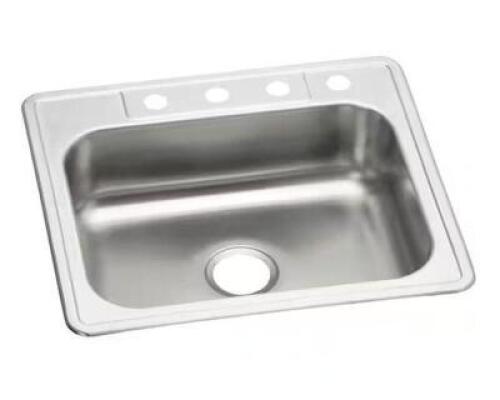 25 in. Drop in Single Bowl 22 Gauge Stainless Steel Kitchen Sink