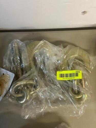 (2) - THREADED OPEN EYE HOOKS