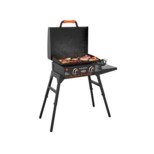 DESCRIPTION: (1) TABLETOP GRIDDLE BRAND/MODEL: BLACKSTONE/1833 INFORMATION: BLACK FINISH/24,000 BTU/COOKING SERVICE: 361 SQ-IN RETAIL$: $174.00 SIZE: