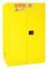 DESCRIPTION: (1) FLAMMABLES STORAGE CABINETBRAND/MODEL: CONDOR #45AE85INFORMATION: YELLOW, STEELSIZE: 90 GALLON CAPACITY,&nbsp;43 in x 34 in x 66 1/2 inRETAIL$: $2144.98 EAQTY: 1