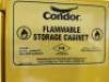 DESCRIPTION: (1) FLAMMABLES STORAGE CABINETBRAND/MODEL: CONDOR #45AE85INFORMATION: YELLOW, STEELSIZE: 90 GALLON CAPACITY,&nbsp;43 in x 34 in x 66 1/2 inRETAIL$: $2144.98 EAQTY: 1 - 2