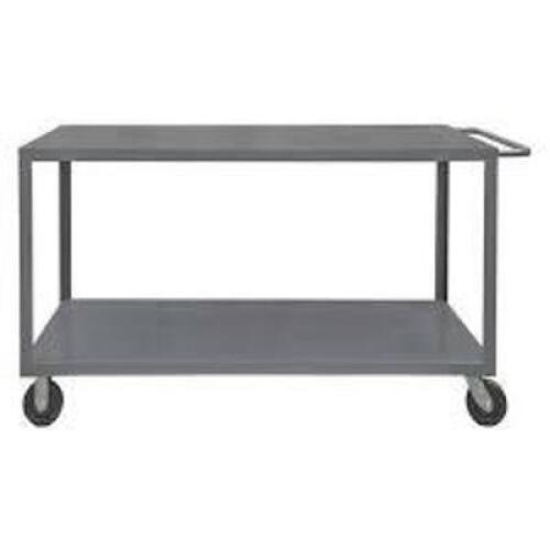 DESCRIPTION: (1) UTILITY CART BRAND/MODEL: DURHAM #G0473746 INFORMATION: GRAY, STEEL SIZE: 35-1/2" H X 52" L X 36-1/4" W RETAIL$: $718.99 EA QTY: 1