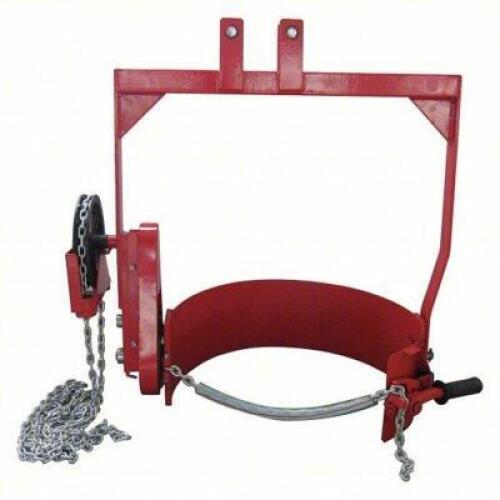 DESCRIPTION: (1) DRUM LIFTER AND DISPENSER BRAND/MODEL: DAYTON #30YP27 INFORMATION: RED, FOR 55 GAL DRUM CAPACITY, PULL CHAIN TILT, METAL, 800 LB WT C