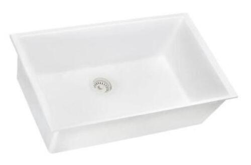 DESCRIPTION: (1) COMPOSITE UNDERMOUNT KITCHEN SINK BRAND/MODEL: RUVATI/RVG2030WH INFORMATION: GRANITE/WHITE/SINGLE BOWL RETAIL$: $339.00 SIZE: 30" X 1