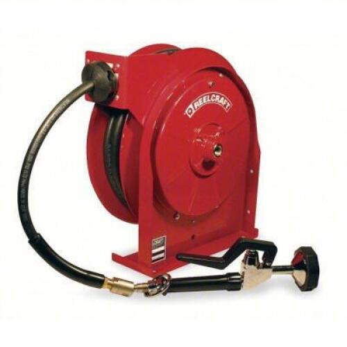 DESCRIPTION: (1) SPRING RETURN HOSE REEL BRAND/MODEL: REELCRAFT #8P261 INFORMATION: RED, 3/8 IN MNPT X 3/8 IN FNPT, 125 PSI MAX OP PRESSURE SIZE: 35 F