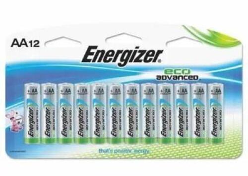 DESCRIPTION: (5) PACKS OF (12) ECO ADVANCE BATTERIES BRAND/MODEL: XR91BP12 INFORMATION: RECYCLED BATTERIES RETAIL$: $25.18 PER PK OF 12 SIZE: AA QTY: