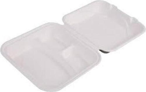 DESCRIPTION: (1) CASE OF (50) COMPOSTABLE TOGO CONTAINERS BRAND/MODEL: OKUNA OUTPOST SIZE: 8" CLAMSHELL 3 COMPARTMENT RETAIL$: $20.99 EA QTY: 1