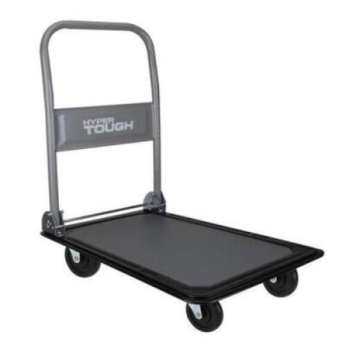 DESCRIPTION: (1) FOLDING PLATFORM CART BRAND/MODEL: HYPER TOUGH/85-180 INFORMATION: BLACK/LOAD CAPACITY: 300 LBS RETAIL$: $34.97 SIZE: 18.25"L X 28.5"