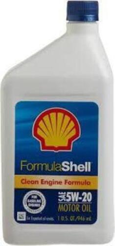 DESCRIPTION: (6) MOTOR OIL LUBRICANT BRAND/MODEL: SHELL FORMULA SIZE: 5W-20 1 QT RETAIL$: $6.47 EA QTY: 6