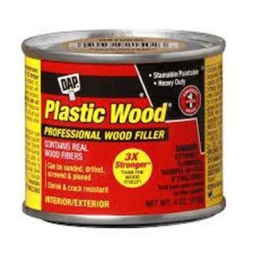 DESCRIPTION: (12) PLASTIC WOOD FILLER BRAND/MODEL: DAP #10L507 INFORMATION: WHITE SIZE: 4 OZ CANS RETAIL$: $8.54 PER CAN QTY: 12