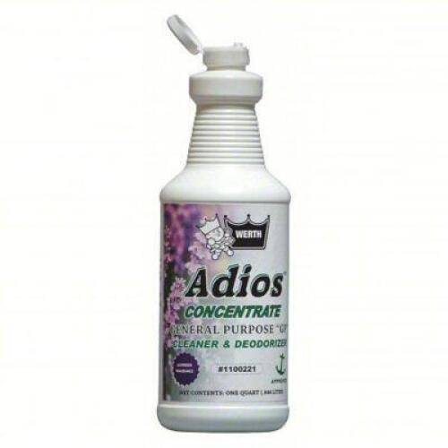 DESCRIPTION: (6) CONCENTRATE CLEANER AND DEODORIZER BRAND/MODEL: WERTH ADIOS #35YL42 SIZE: 1 QT RETAIL$: $10.00 EA QTY: 6