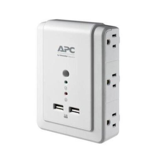 DESCRIPTION: (1) WALL SURGE PROTECTOR BRAND/MODEL: APC/P6WU2 INFORMATION: WHITE/6-OUTLETS RETAIL$: $15.99 SIZE: 5.8"L X 4.4"W X 3"H QTY: 1