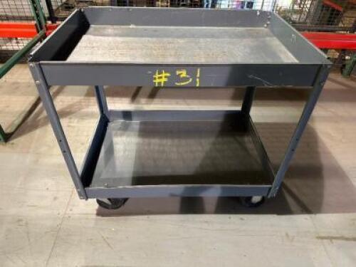 (2) TWO TIER METAL UTILITY CART.