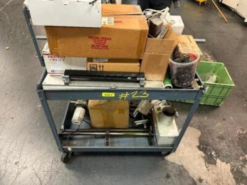 TWO TIER METAL UTILITY CART W/ CONTENTS