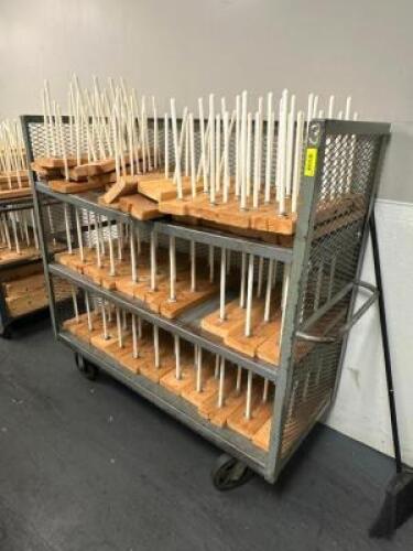 60" X 24" THREE TIER METAL MATERIAL CART.
