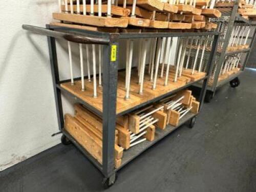 60" X 24" THREE TIER METAL MATERIAL CART.