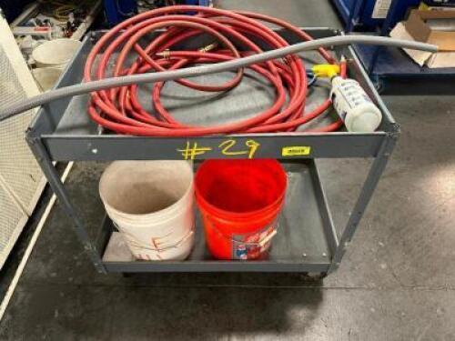 TWO TIER METAL UTILITY CART W/ CONTENTS