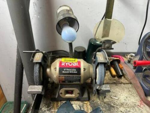 RYOBI 6" THIN LINE DOUBLE END BENCH GRINDER