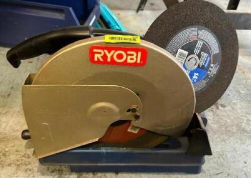 RYOBI 14" CUT OFF SAW W/ EXTRA BLADE.