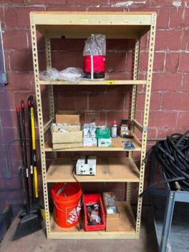 SHELVING UNIT WITH CONTENTS