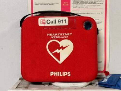 HEARTSTART DEFIBRILLATOR AND FIRST AID CABINET