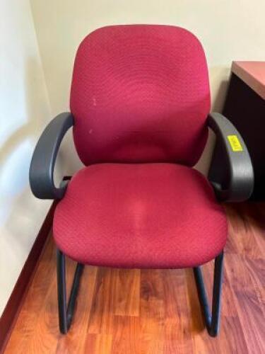 (8) MAROON UPHOLSTERED OFFICE CHAIRS