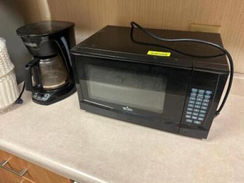 MICROWAVE AND COFFEE MAKER.